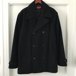 Men’s Black Merona Wool Double Breasted Pea Coat